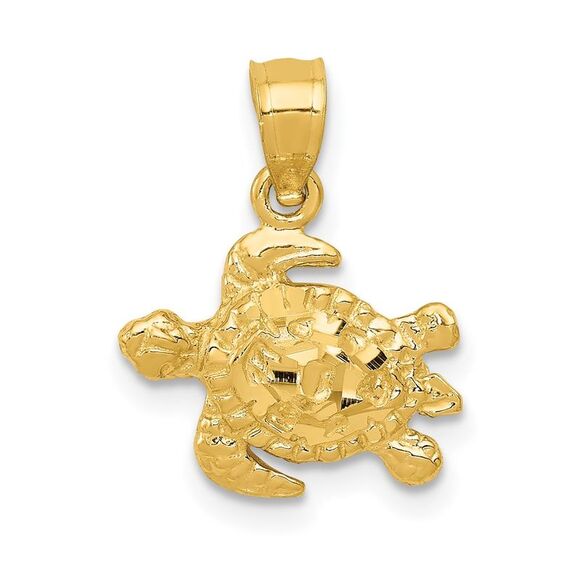 14k Yellow Gold Turtle Pendant